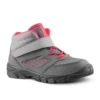 Quechua Chaussures De Randonnée Enfant Avec Scratch MH100 Mid Grise Rose Du 24 AU 34
