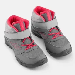 Quechua Chaussures De Randonnée Enfant Avec Scratch MH100 Mid Grise Rose Du 24 AU 34 -Sportmania chaussures de randonnee enfant avec scratch mh100 mid grise rose du 24 au 34 3