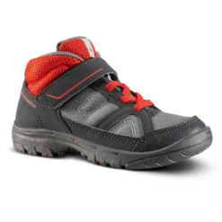 Quechua Chaussures De Randonnée Enfant Montantes MH100 MID KID Grises/rouges 24 AU 34