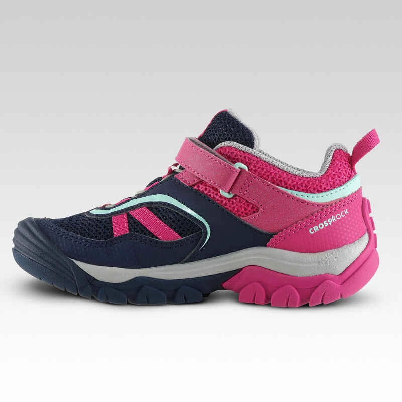Quechua Chaussures De Randonnée Montagne Avec Scratch Fille Crossrock Bleues/rose 24-34 2 Quechua Chaussures De Randonnée Montagne Avec Scratch Fille Crossrock Bleues/rose 24-34 – Image 2
