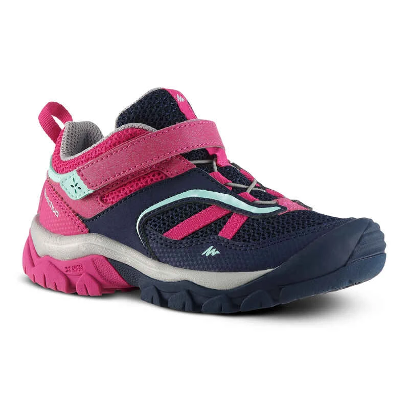 Quechua Chaussures De Randonnée Montagne Avec Scratch Fille Crossrock Bleues/rose 24-34 1 Quechua Chaussures De Randonnée Montagne Avec Scratch Fille Crossrock Bleues/rose 24-34