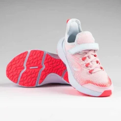 Decathlon Chaussures Enfant à Scratch - Flexibles Et Légères -Sportmania chaussures running enfant at flex run scratch roses et grises 4