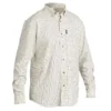 Chemise Chasse Coton Manches Longues Respirant Homme - 100 à Carreaux Blanc.