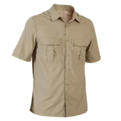 Chemise Manches Courtes Respirante Chasse Homme - SG100 Vert Clair