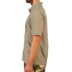 Chemise Manches Courtes Respirante Chasse Homme - SG100 Vert Clair -Sportmania chemise manches courtes respirante chasse homme sg100 vert clair 4