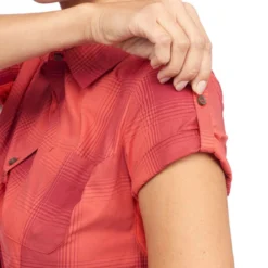 Quechua Chemises Manches Courtes TRAVEL 100 Femme Corail -Sportmania chemises manches courtes travel 100 femme corail 9