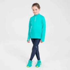 COLLANT DE RUNNING RESPIRANT ENFANT - KIPRUN DRY BLEU MARINE -Sportmania collant enfant d athletisme at 100 degrade corail fluo 3