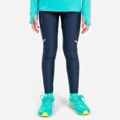 COLLANT DE RUNNING RESPIRANT ENFANT - KIPRUN DRY BLEU MARINE -Sportmania collant enfant d athletisme at 100 degrade corail fluo 4