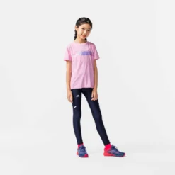COLLANT DE RUNNING RESPIRANT ENFANT - KIPRUN DRY BLEU MARINE -Sportmania collant enfant d athletisme at 100 degrade corail fluo 7