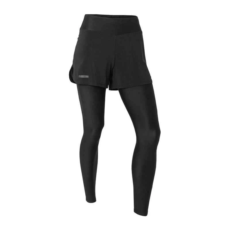 Kalenji Short Running Legging Intégré Femme - Dry + Noir 2 Kalenji Short Running Legging Intégré Femme - Dry + Noir – Image 2