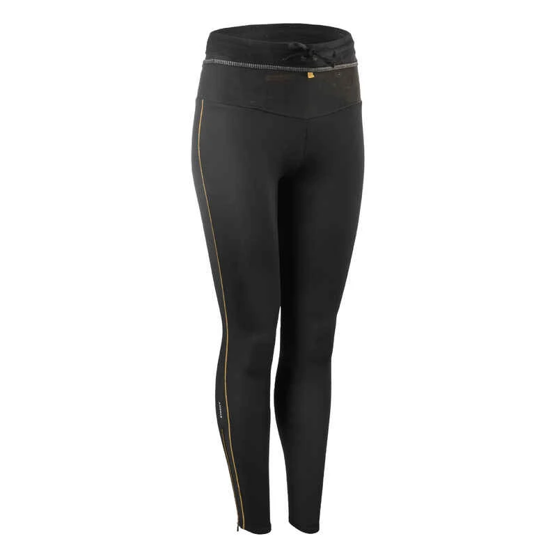 LEGGING DE TRAIL RUNNING LONG FEMME EMBOSS NOIR BRONZE 1 LEGGING DE TRAIL RUNNING LONG FEMME EMBOSS NOIR BRONZE