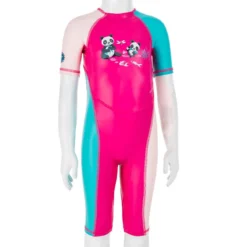 Sportmania -Sportmania combinaison anti uv bebe kloupi rose imprime panda 1