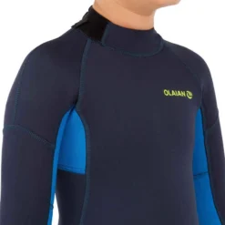 Combinaison Surf Enfant Néoprène 2/2mm 100 Back Zip Bleu Marine -Sportmania combinaison integrale 100 2slash2 junior navy 6