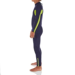 Combinaison SURF ENFANT Néoprène 4/3mm 100 Back Zip Bleu Vert -Sportmania combinaison integrale 100 4slash3 junior 5