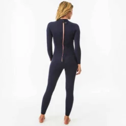 Combinaison SURF Femme Néoprène 2/2mm 100 Back Zip Bleu Marine -Sportmania combinaison surf 100 neoprene 2slash2 mm femme bleu marine back zip 2