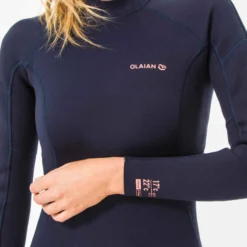 Combinaison SURF Femme Néoprène 2/2mm 100 Back Zip Bleu Marine -Sportmania combinaison surf 100 neoprene 2slash2 mm femme bleu marine back zip 3