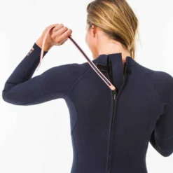 Combinaison SURF Femme Néoprène 2/2mm 100 Back Zip Bleu Marine -Sportmania combinaison surf 100 neoprene 2slash2 mm femme bleu marine back zip 5