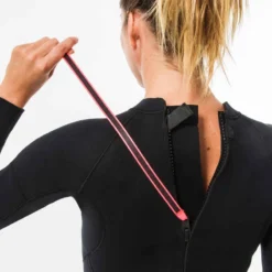 Combinaison SURF Femme Néoprène 4/3mm 100 Back Zip Noir -Sportmania combinaison surf 100 neoprene 4slash3 mm femme noir back zip 5