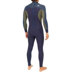 Combinaison SURF Homme Néoprène 3/2mm 500 Back Zip Bleu Kaki -Sportmania combinaison surf 500 neoprene 3slash2 mm homme bleu marine 2