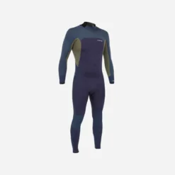 Combinaison SURF Homme Néoprène 3/2mm 500 Back Zip Bleu Kaki