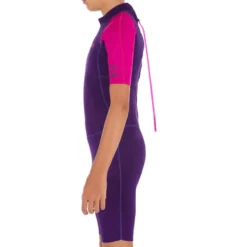 Combinaison Surf Shorty 100 Néoprène 1,5mm Enfant Violet Rose -Sportmania combinaison surf shorty 100 neoprene 15mm enfant bleu bleu 5