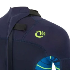 SHORTY 500 JUNIOR BOY -Sportmania combinaison surf shorty 500 stretch neoprene 2mm enfant bleu marine jaune 3