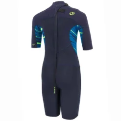 SHORTY 500 JUNIOR BOY -Sportmania combinaison surf shorty 500 stretch neoprene 2mm enfant bleu marine jaune 6