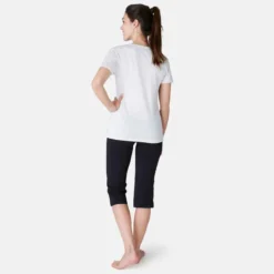 Corsaire FIT+ 500 Regular Fitness Femme Noir -Sportmania corsaire de sport femme taille haute fit 500 noir 3