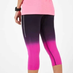 CORSAIRE RUNNING FEMME RESPIRANT KIPRUN CARE NOIR ROSE -Sportmania corsaire running femme respirant kiprun care noir corail clair 3