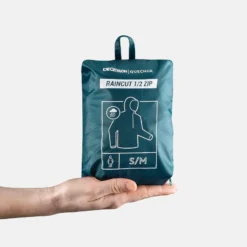 Quechua Veste Coupe Vente Et Déperlante De Randonnée - Raincut 1/2 Zip - Femme -Sportmania coupe pluie de randonnee nature nh100 raincut demi zip femme 1