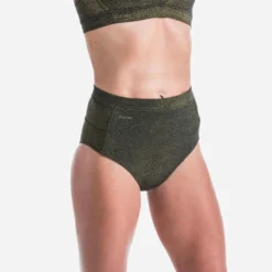 Culotte Taille Haute Femme ROSA PAILLETEE NOIR OR Idéale Pour Le Surf