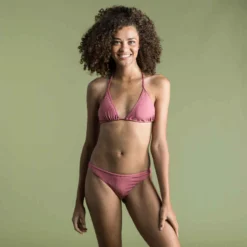 BAS DE MAILLOT DE BAIN TANGA FEMME LULU FOLK ROSE 14 BAS DE MAILLOT DE BAIN TANGA FEMME LULU FOLK ROSE -Sportmania culotte tanga lulu unie rose cotele tres echancree 4