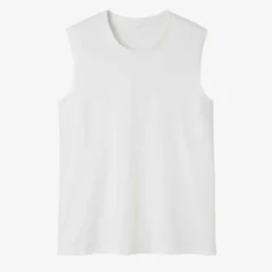 Débardeur Extensible Fitness Homme - 500 Blanc 10 Débardeur Extensible Fitness Homme - 500 Blanc -Sportmania debardeur coton extensible noir 3