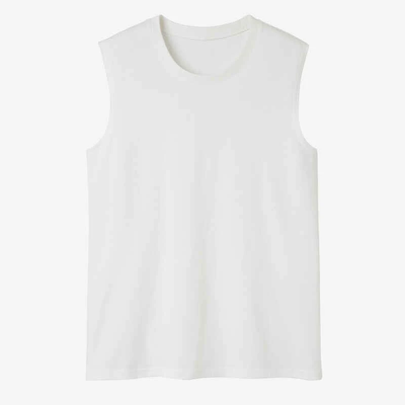 Débardeur Extensible Fitness Homme - 500 Blanc 4 Débardeur Extensible Fitness Homme - 500 Blanc – Image 4