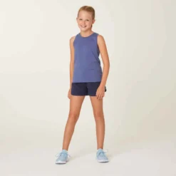 Decathlon Débardeur Coton Fille - 500 Bleu -Sportmania debardeur coton fille 500 bleu 4