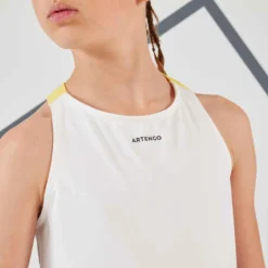 Artengo Débardeur De Tennis Fille - TTK900 Blanc Casse -Sportmania debardeur de tennis fille ttk900 blanc casse 2