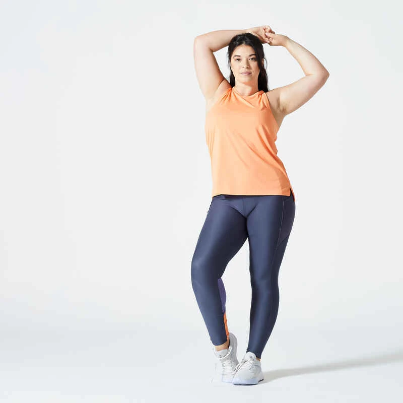 Débardeur Droit Fitness Cardio Femme Orange 2 Débardeur Droit Fitness Cardio Femme Orange – Image 2