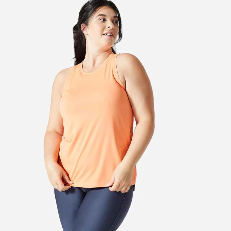 Débardeur Droit Fitness Cardio Femme Orange 1 Débardeur Droit Fitness Cardio Femme Orange