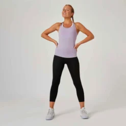 Débardeur Slim Fitness Femme - 500 Violet -Sportmania debardeur fitness ajuste 500 noir 2