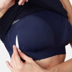 Débardeur Fitness Femme Col Rond Ajustée Synthétique - 900 Bleu Marine -Sportmania debardeur slim avec brassiere integree 900 femme bleu marine 6