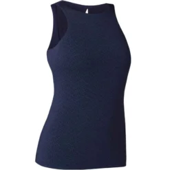 Débardeur Fitness Femme Col Rond Ajustée Synthétique - 900 Bleu Marine -Sportmania debardeur slim avec brassiere integree 900 femme bleu marine 7