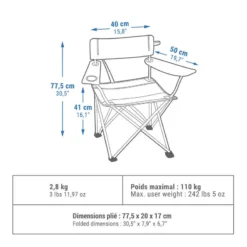 Quechua FAUTEUIL PLIANT POUR LE CAMPING - BASIC -Sportmania fauteuil pliable pour le camping basic 2