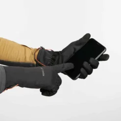 Gants De Trekking Montagne Stretch - TREK 500 Noir - Adulte -Sportmania gants de trek montagne respirants trek 500 bleu adulte 3