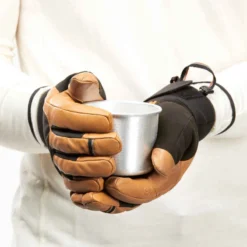 Gants Imperméables En Cuir De Trekking Montagne MT900 Marron - Adulte -Sportmania gants en cuir impermeable homme femme mt900 marron 4