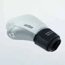 GANTS MUAY-THAÏ CUIR 500 BLANC/ARGENT -Sportmania gants muay thai cuir 500 blancslashargent 2