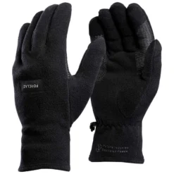 Gants Polaire Recyclés De Trekking Montagne - MT100 Noir - Adulte -Sportmania gants polaire recycles de trek montagne trek 100 noir adulte 2