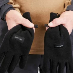 Gants Polaire Recyclés De Trekking Montagne - MT100 Noir - Adulte -Sportmania gants polaire recycles de trek montagne trek 100 noir adulte 3
