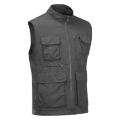 Gilet Multipoches De Trek Voyage - TRAVEL 100 Gris Homme