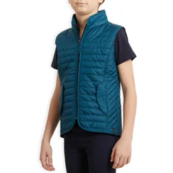 Doudoune Sans Manche équitation Enfant 100 Bleu Pétrole -Sportmania gilet sans manche equitation enfant 100 noir 3