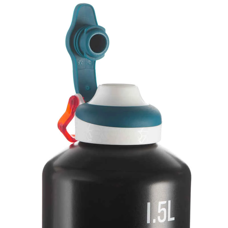 Quechua Gourde Randonnée 500 Bouchon Ouverture Rapide 1,5 Litre Aluminium Noir 2 Quechua Gourde Randonnée 500 Bouchon Ouverture Rapide 1,5 Litre Aluminium Noir – Image 2